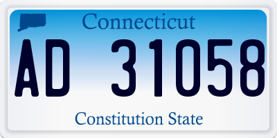 CT license plate AD31058