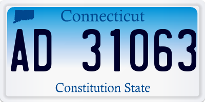 CT license plate AD31063