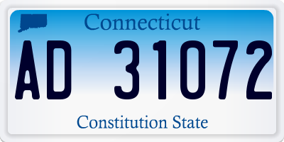 CT license plate AD31072