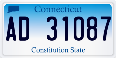 CT license plate AD31087