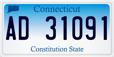 CT license plate AD31091