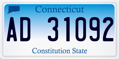 CT license plate AD31092