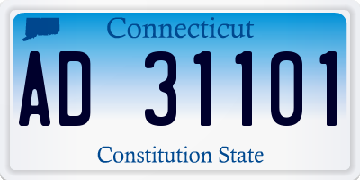 CT license plate AD31101