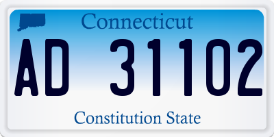 CT license plate AD31102