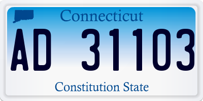 CT license plate AD31103