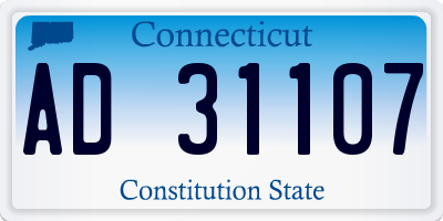 CT license plate AD31107
