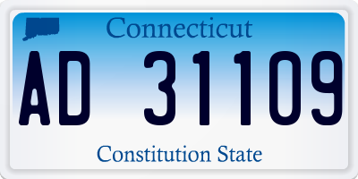 CT license plate AD31109