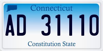 CT license plate AD31110
