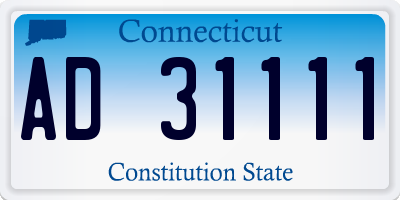 CT license plate AD31111