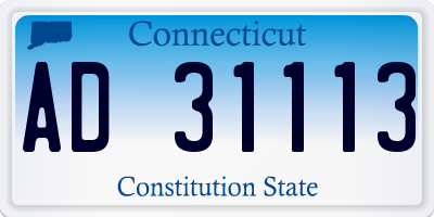 CT license plate AD31113