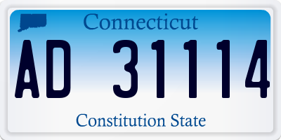 CT license plate AD31114