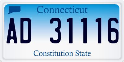 CT license plate AD31116