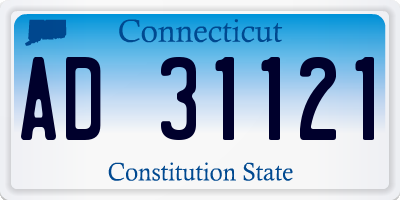 CT license plate AD31121