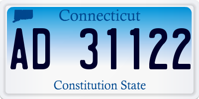 CT license plate AD31122