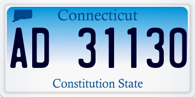 CT license plate AD31130