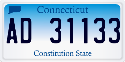 CT license plate AD31133