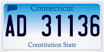 CT license plate AD31136