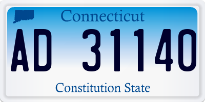 CT license plate AD31140