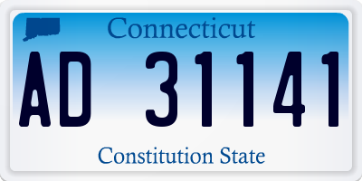 CT license plate AD31141