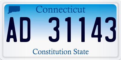 CT license plate AD31143