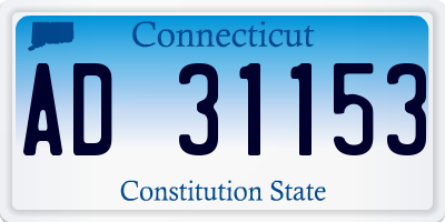 CT license plate AD31153