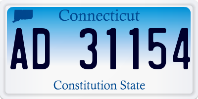 CT license plate AD31154
