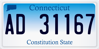 CT license plate AD31167