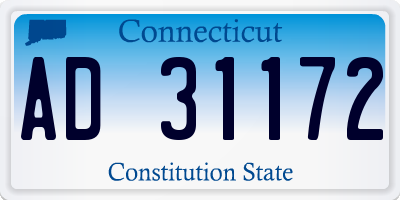 CT license plate AD31172