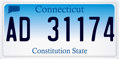 CT license plate AD31174