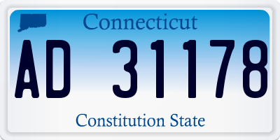 CT license plate AD31178