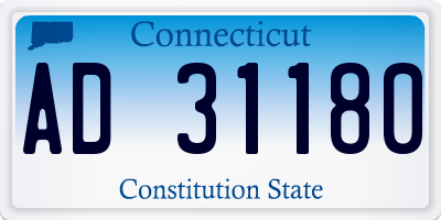 CT license plate AD31180