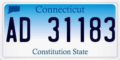 CT license plate AD31183