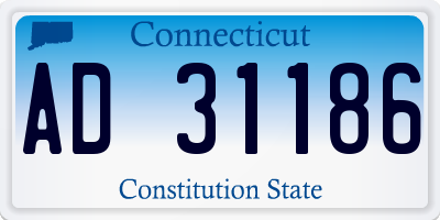 CT license plate AD31186