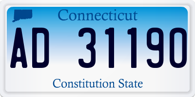 CT license plate AD31190