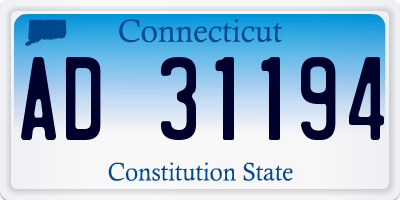 CT license plate AD31194