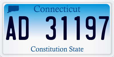 CT license plate AD31197