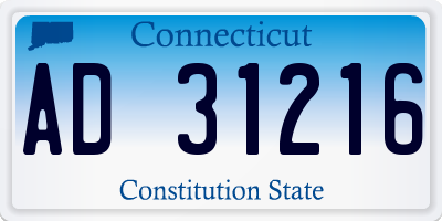 CT license plate AD31216