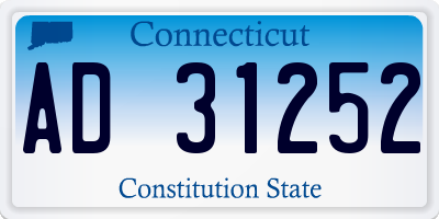 CT license plate AD31252