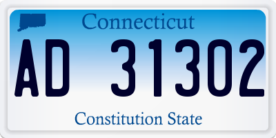 CT license plate AD31302