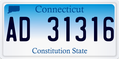 CT license plate AD31316