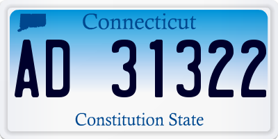 CT license plate AD31322
