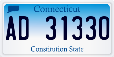 CT license plate AD31330