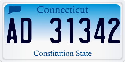 CT license plate AD31342