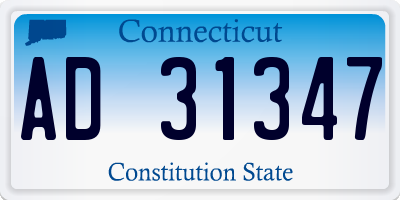 CT license plate AD31347