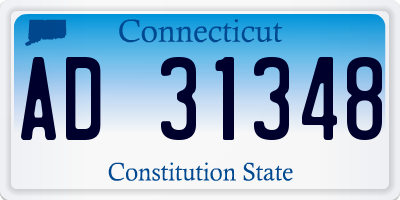 CT license plate AD31348