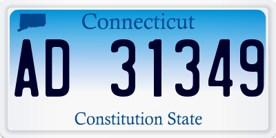 CT license plate AD31349