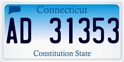 CT license plate AD31353