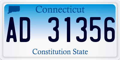 CT license plate AD31356