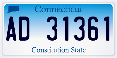 CT license plate AD31361