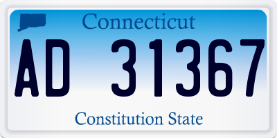 CT license plate AD31367